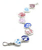 Red, Blue, Aqua & Purple Floral Vintage Pottery Natural Shape Bracelet - 7 1/2