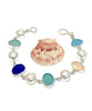 Pastel Sea Glass with Pearl Bracelet - 7 1/2