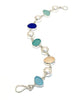 Pastel Sea Glass with Pearl Bracelet - 7 1/2