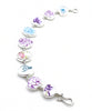Purple, Blue & Pink Floral Vintage Pottery Natural Shape Bracelet - 8 1/4