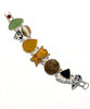 Wood Koi, Vintage Button & Sea Glass Cluster Bracelet - 7 1/2