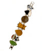 Wood Koi, Vintage Button & Sea Glass Cluster Bracelet - 7 1/2