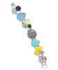 Pastel Sea Glass, Vintage Pottery with Sterling Flower Barbell Style Cuff Bracelet