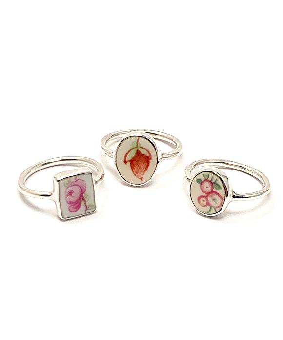 Pink Vintage Pottery Baby Ring Collection - Sizes 4 & 4.5