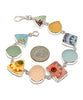 Bright & Colorful Spanish Vintage Pottery & Pastel Sea Glass Multi Shape Bracelet - 7 3/4