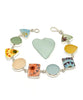 Bright & Colorful Spanish Vintage Pottery & Pastel Sea Glass Multi Shape Bracelet - 7 3/4
