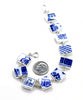 Blue & White Asian Inspired Vintage Pottery Rectangle Shape Bracelet - 8