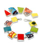 Bright Fiesta Ware & Bold Colorful Spanish Vintage Pottery Square Shape Bracelet - 7 1/2