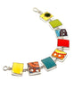 Bright Fiesta Ware & Bold Colorful Spanish Vintage Pottery Square Shape Bracelet - 7 1/2