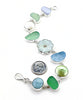 Aqua & Green Sea Glass with Pearls & Stones  Bracelet - 8