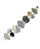 Cast Glass Buddha with Grey Sea Glass and Picasso Jasper Cluster Bracelet - Small 6 3/4