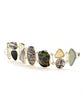 Cast Glass Buddha with Grey Sea Glass and Picasso Jasper Cluster Bracelet - Small 6 3/4