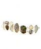 Cast Glass Buddha with Grey Sea Glass and Picasso Jasper Cluster Bracelet - Small 6 3/4