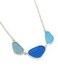Turquoise, Blue & Aqua Textured Aqua 3 Piece Sea Glass Necklace