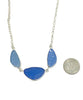 Shades of Blue Textured 3 Piece Sea Glass Necklace