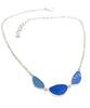 Shades of Blue Textured 3 Piece Sea Glass Necklace