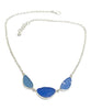 Shades of Blue Textured 3 Piece Sea Glass Necklace