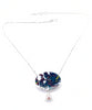 Bold Asian Inspired Bird Vintage Pottery and Pearl Necklace