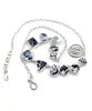 Black & White Patterned Vintage Pottery Multi Shape 11 Piece Necklace