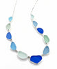 Blue and Aqua 11 Piece Sea Glass Necklace