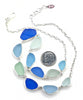 Blue and Aqua 11 Piece Sea Glass Necklace