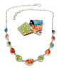 Colorful Spanish Hand Painted Ceramic 11 Piece Necklace