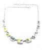 Various Floral Vintage Pottery Rectangle Shaped 11 Piece Necklace