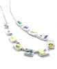 Various Floral Vintage Pottery Rectangle Shaped 11 Piece Necklace