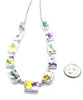 Various Floral Vintage Pottery Rectangle Shaped 11 Piece Necklace