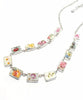 Various Delicate Flower Vintage Pottery Shard 13 Piece Necklace