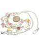 Various Delicate Flower Vintage Pottery Shard 13 Piece Necklace