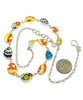 Bold Spanish Hand Painted Ceramic 13 Piece Necklace