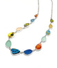 Colorful Spanish Hand Painted Ceramic and Pastel Sea GLass 13 Piece Sea Glass Necklace