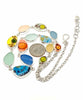 Colorful Spanish Hand Painted Ceramic and Pastel Sea GLass 13 Piece Sea Glass Necklace