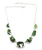 Green Leaves Vintage Pottery 7 Piece Shard Necklace