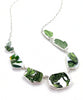 Green Leaves Vintage Pottery 7 Piece Shard Necklace