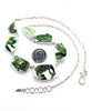 Green Leaves Vintage Pottery 7 Piece Shard Necklace