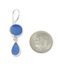 Blue Sea Glass Double Drop Earrings