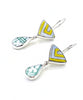 Bold Asian Inspired Vintage Pottery Double Drop Earrings