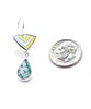 Bold Asian Inspired Vintage Pottery Double Drop Earrings