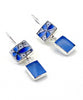 Blue and White Vintage Pottery with Blue Sea Glass Double Drop Earrings