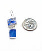 Blue and White Vintage Pottery with Blue Sea Glass Double Drop Earrings