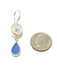 Dainty Blue Flowers & Blue Sea Glass Double Drop Earrings