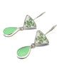 Green Leaf Vintage Pottery with Mint Stained Glass Double Drop Earrings