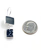 Dark Grey Sea Glass with Black & White Vintage Pottery Double Drop Earrings