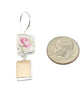 Delicate Pink Roses & Pink Sea Glass Double Drop Earrings