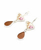 Delicate Purple Flowers & Dusty Purple Sea Glass Double Drop Earrings