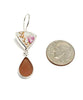 Delicate Purple Flowers & Dusty Purple Sea Glass Double Drop Earrings