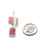 Bold Orange Patterned Vintage Pottery Double Drop Earrings