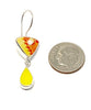 Yellow & Red Spanish Pottery and Yellow Stained Glass Double Drop Earrings